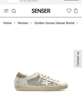 Golden Goose White Sneakers with Silver Glitter Panels